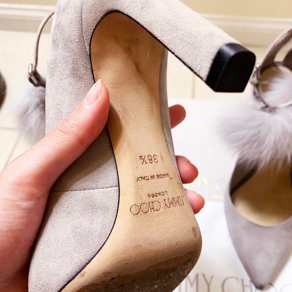 Jimmy Choo South Suede Fur Pumps - Picture 11 of 12